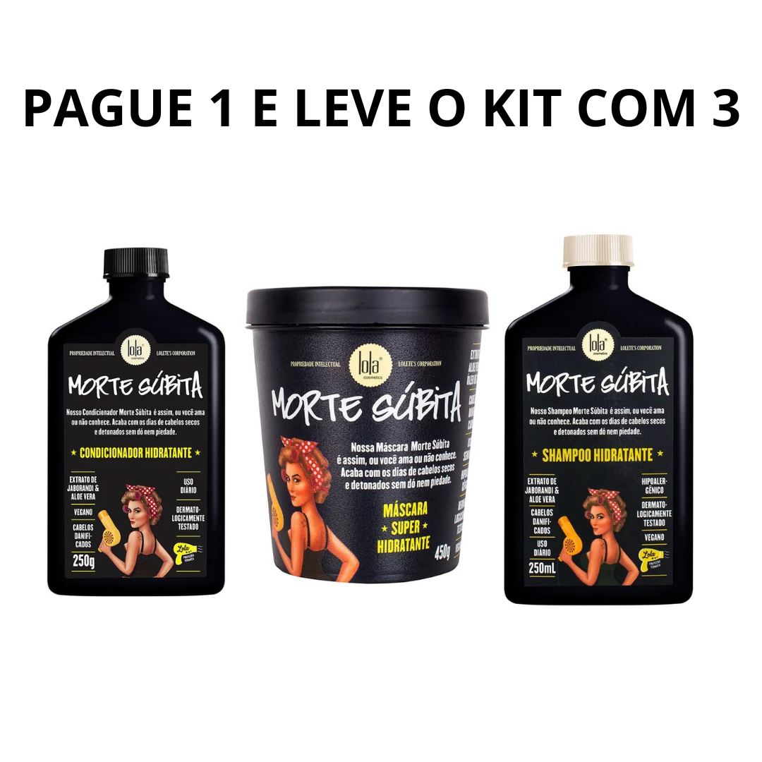 Pague 1 Leve 3 Morte Subita: Shampoo + Condicionador + Máscara