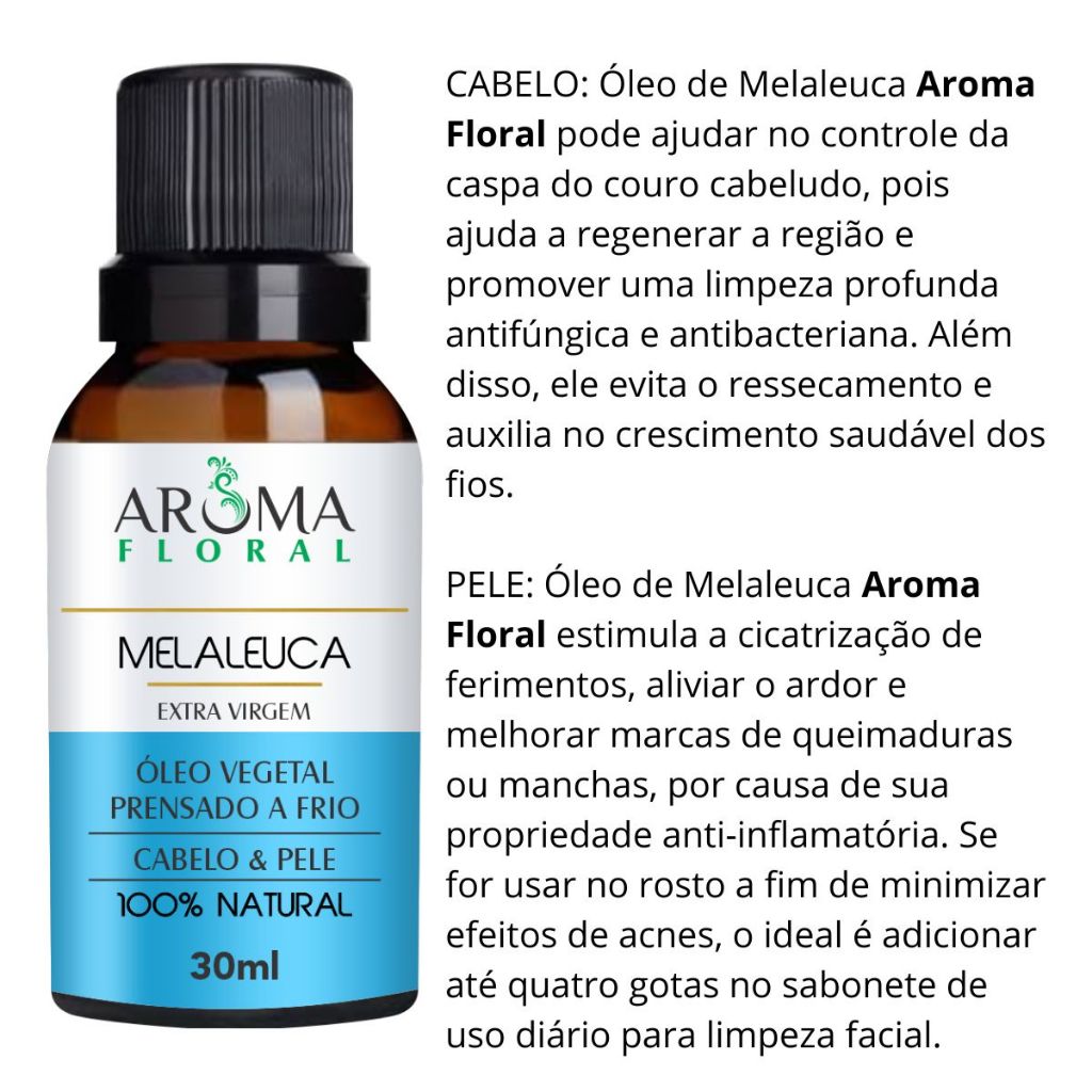 Óleo Vegetal de Melaleuca - Pague 3 Leve 6 + Frete Grátis